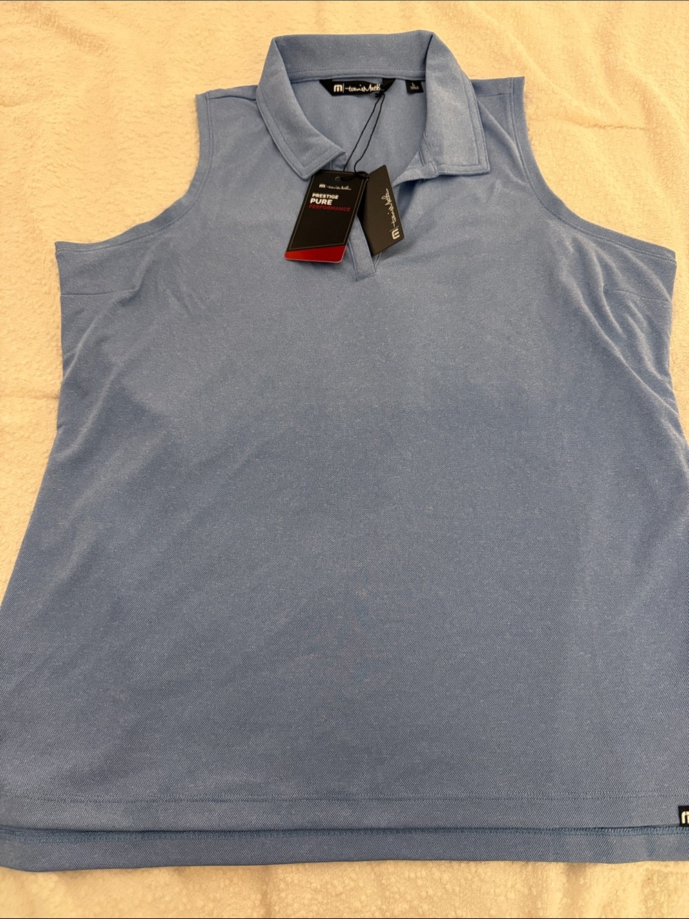 Travis Mathew Light Blue Sleeveless Polo Tank Top